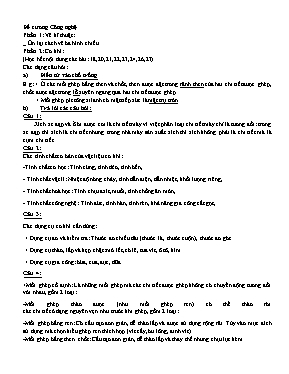 Đề cương Công nghệ học kì I môn Công nghệ 8 năm 2017